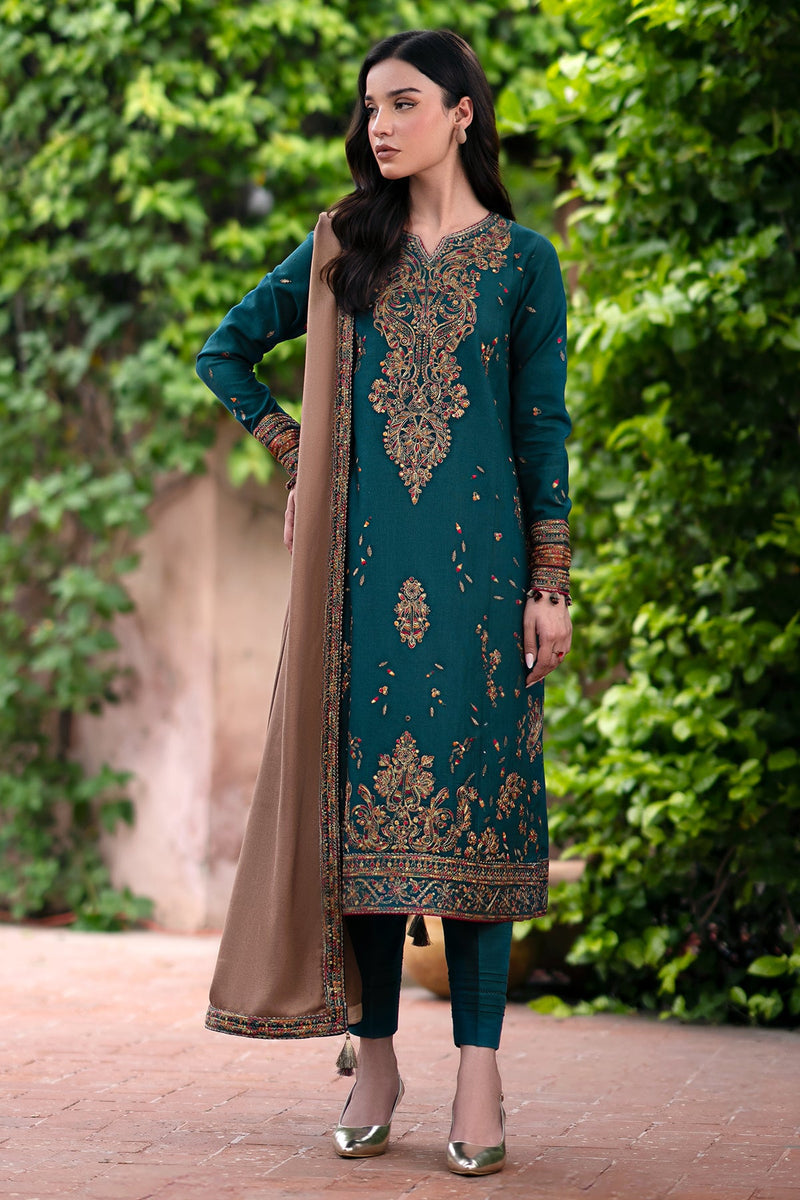Jazmin | Winter Edition 24 | KHADDAR UW-0060 - Designer Dress with Intricate embroidery and embellishments. Shop elegent wedding dress at Maria Faisal.
