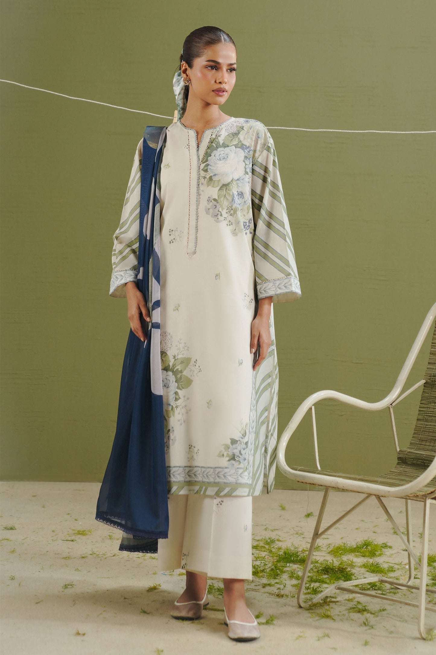 Zara Shahjahan | Coco Prints 26 | Zeya-1B - Casual Dress - available at Maria Faisal in UK and USA.