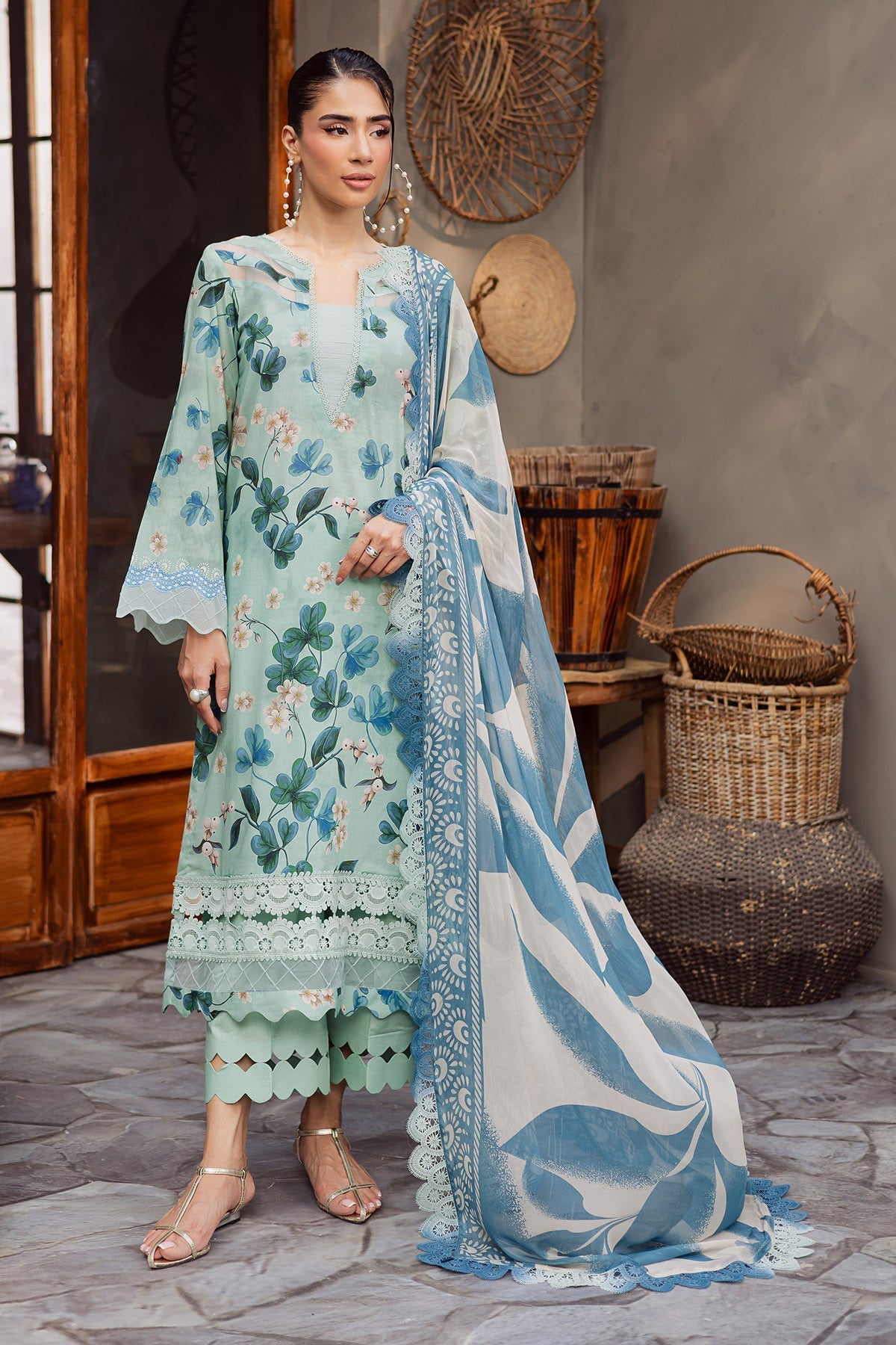 Nureh | Signature Prints 26 | SP-161 - Luxury Dress - available at Maria Faisal in UK and USA.