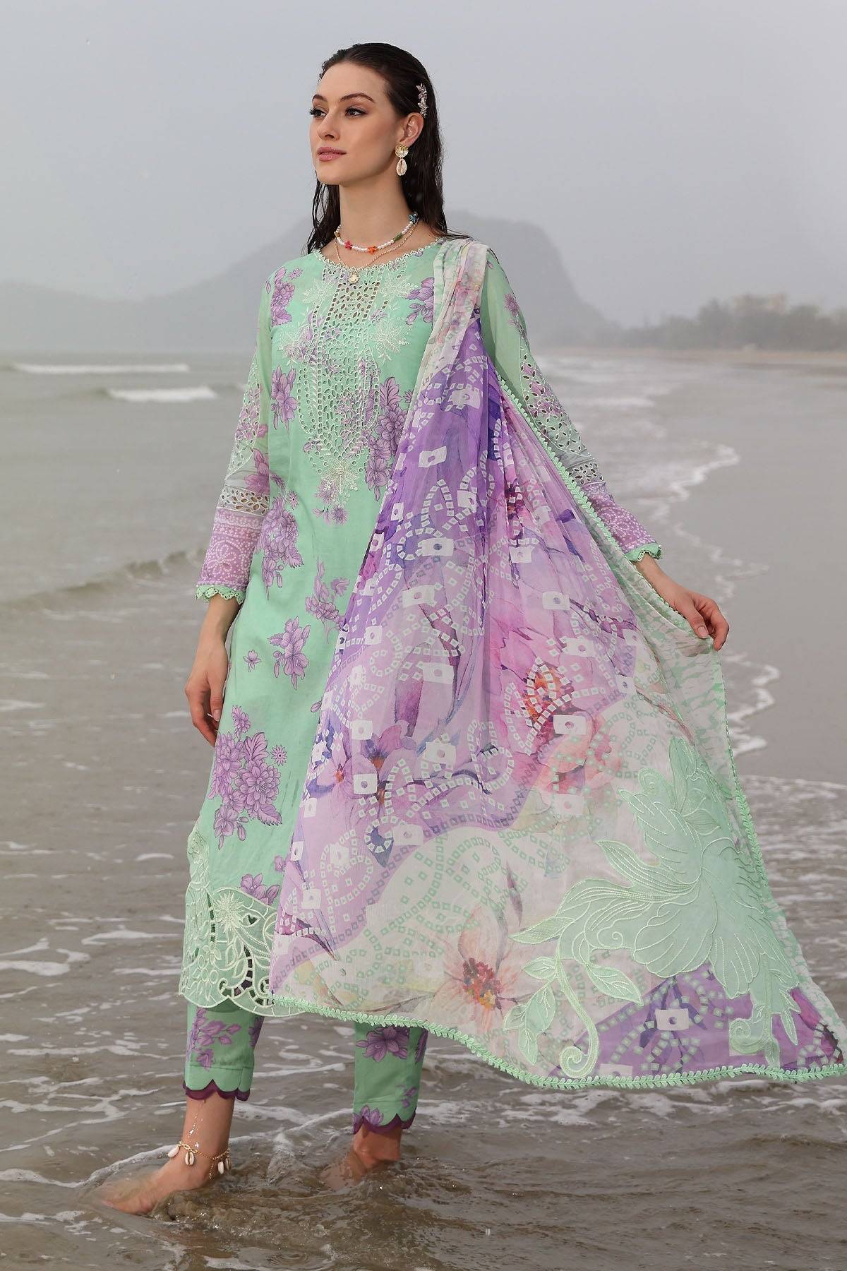 Nureh | Gardenia Embroidered Lawn 25 | NSG-174 by Maria Faisal - Registered Vendor of : Nureh - type : Ladies Clothes - 100% original wedding dresses