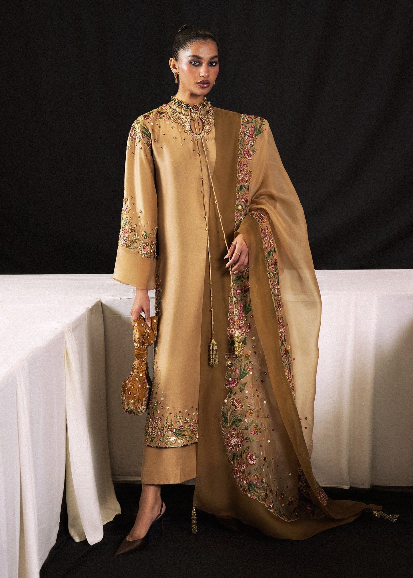 Hussain Rehar | Luxury Pret 26 | Aurelia - Luxury Dress - available at Maria Faisal in UK and USA.