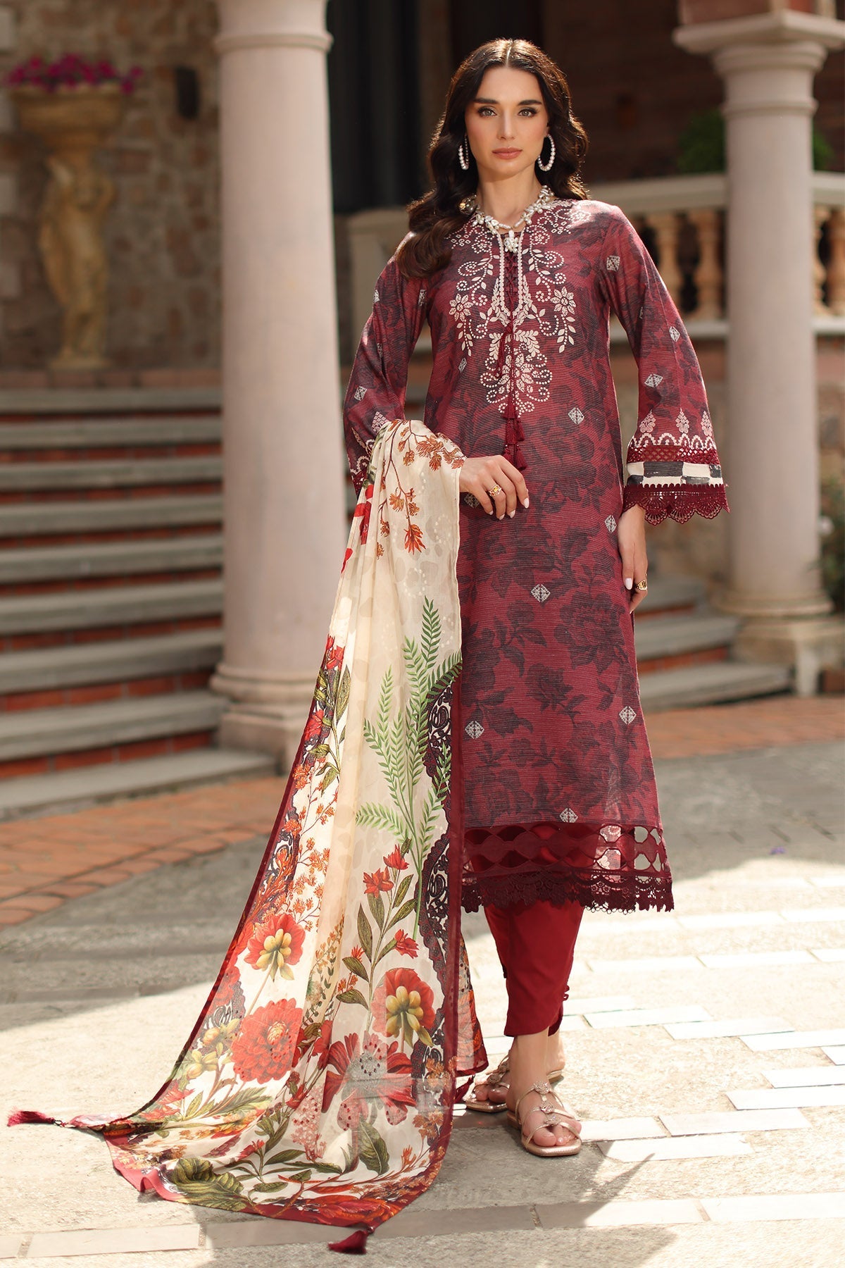 Nureh | Signature Prints 26 | SP-208 - Luxury Dress - available at Maria Faisal in UK and USA.
