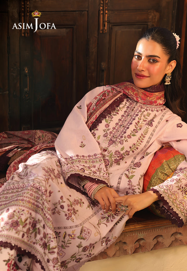 Asim Jofa | Summer Rhapsody | AJUBU-05 Embroidered Jacquard - Ladies Clothes - Maria Faisal