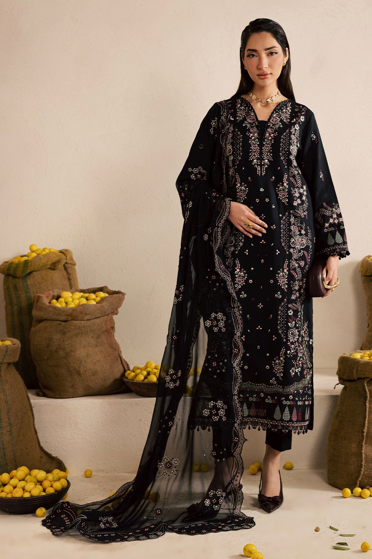 Nureh | Karandi Collection | NE-221 - Luxury Dress - available at Maria Faisal in UK and USA.
