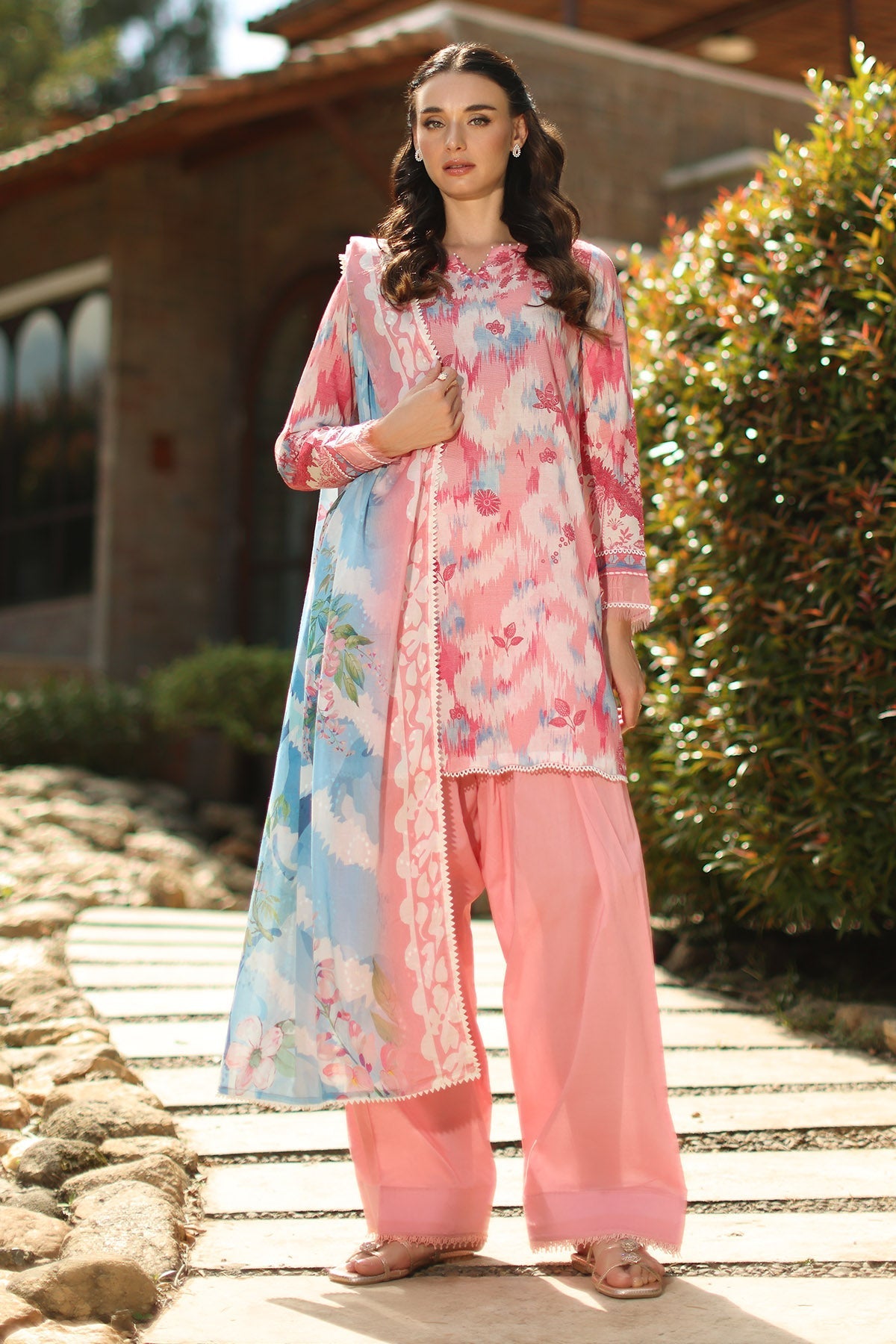 Nureh | Signature Prints 26 | SP-207 - Luxury Dress - available at Maria Faisal in UK and USA.