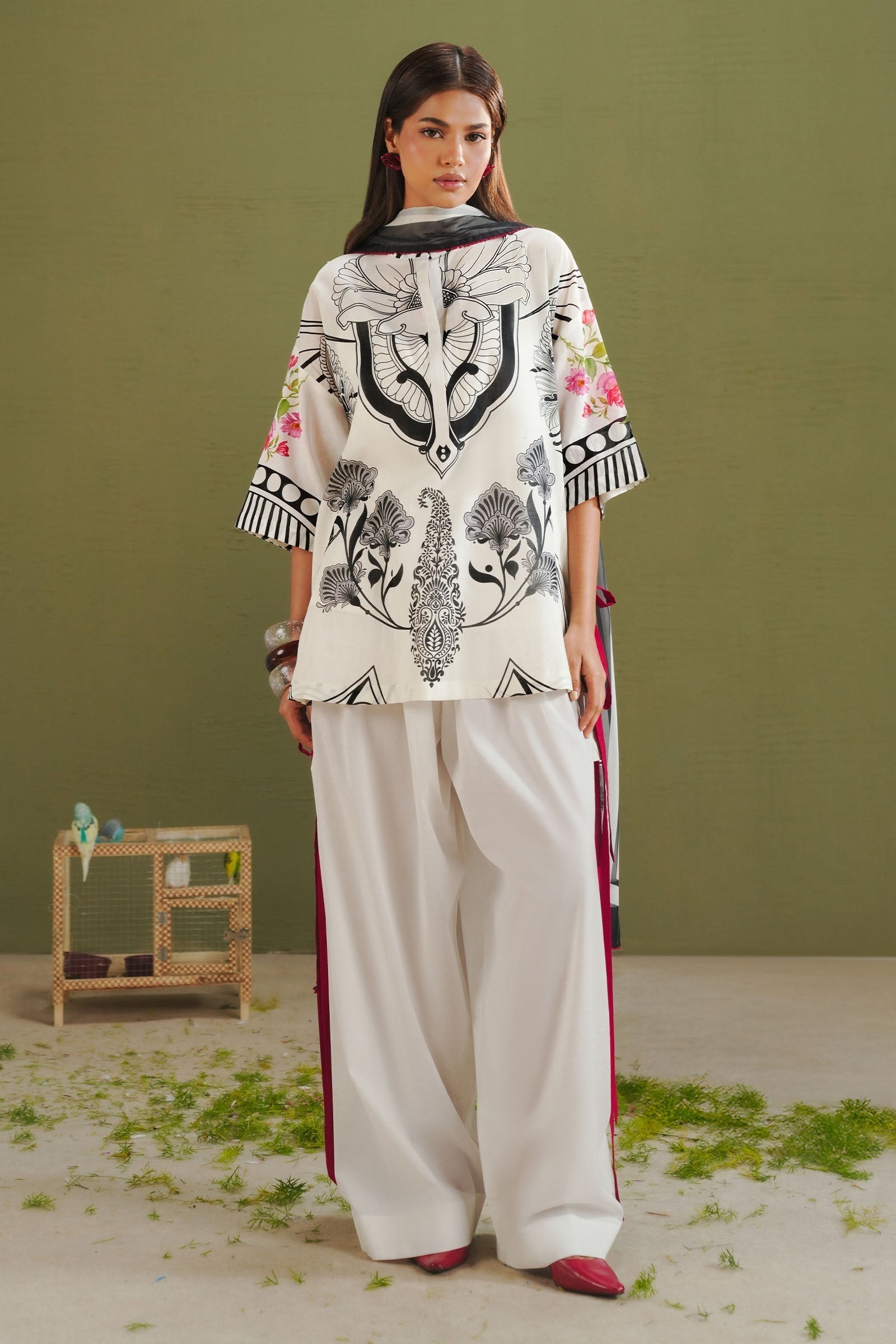 Zara Shahjahan | Coco Prints 26 | Raya-10A - Casual Dress - available at Maria Faisal in UK and USA.
