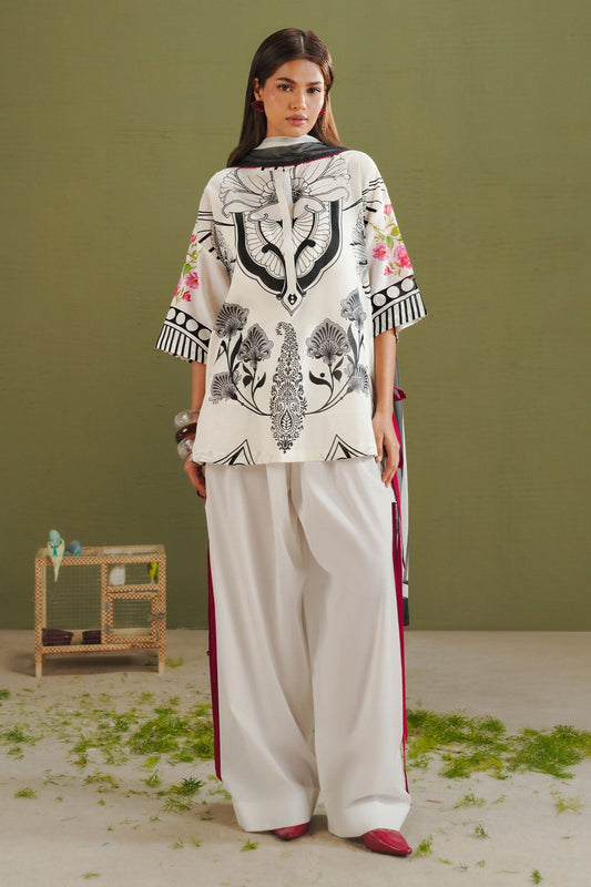 Zara Shahjahan | Coco Prints 26 | Raya-10A - Casual Dress - available at Maria Faisal in UK and USA.