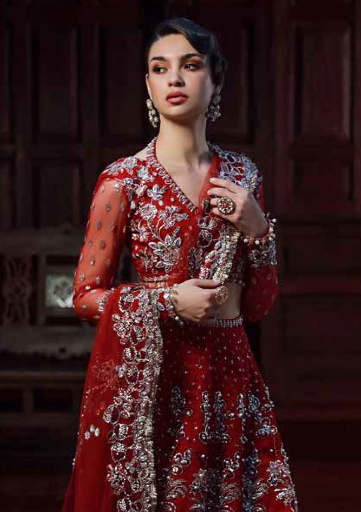 Ezra | Wedding Collection | EW24#08 - Rose - Designer Dress with Intricate embroidery and embellishments. Shop elegent wedding dress at Maria Faisal.