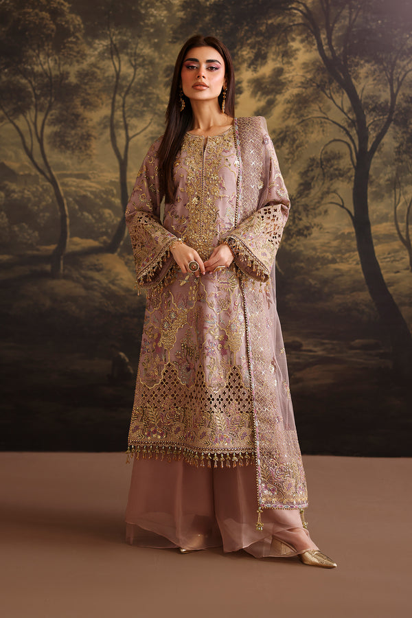 Baroque | Formals Collection | EMBROIDERED NET UF-4378 - Formal Dress - available at Maria Faisal in UK and USA.
