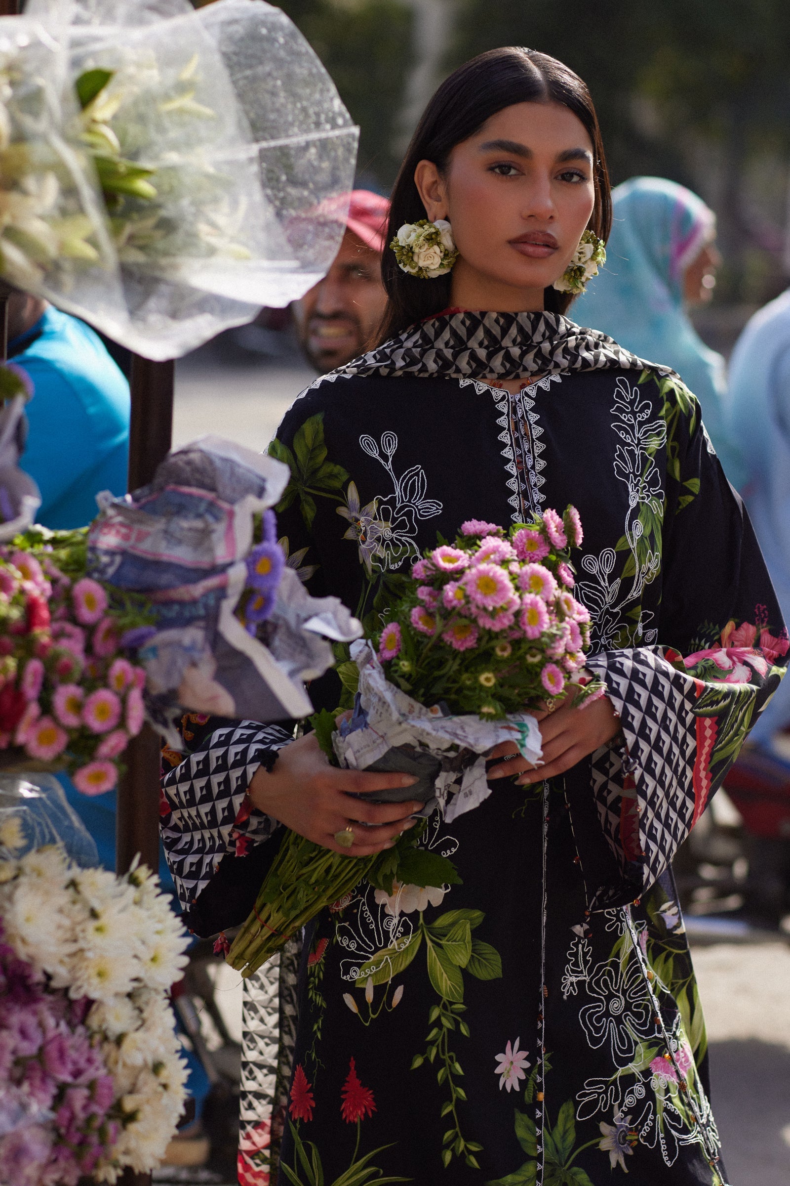 Zaha | Festive Lawn 26 | MIDNIGHT BLOOM (ZF26-04) - Luxury Dress - available at Maria Faisal in UK and USA.