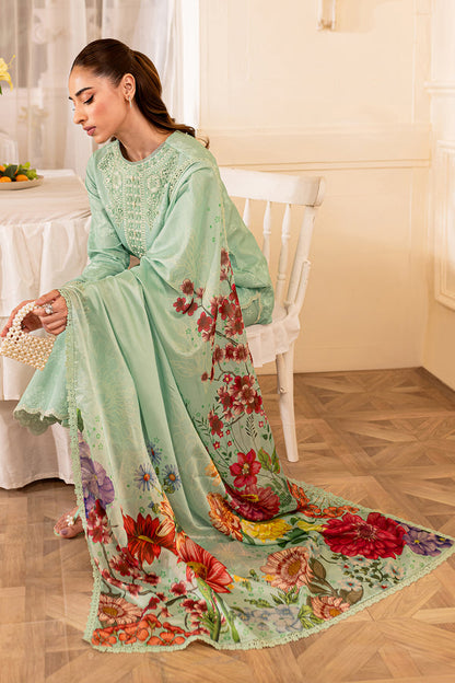 Farasha | Seraya Lawn 24 | SAGE - Designer Dress with Intricate embroidery and embellishments. Shop elegent wedding dress at Maria Faisal.