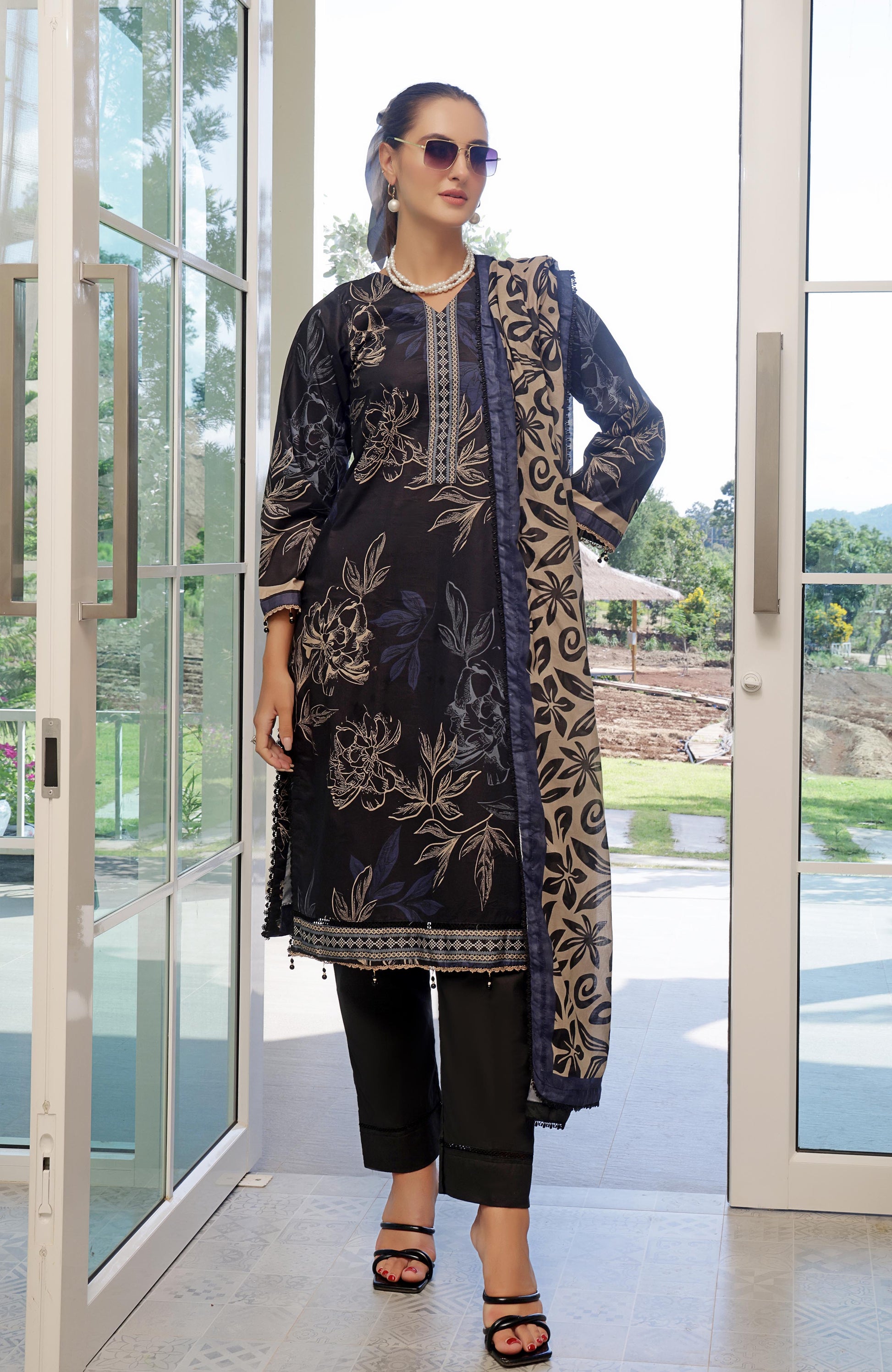 Alzohaib | Digital Printed Cambric | Colors Digital Cambric 3 Piece-CDC-25-02 - Ladies Clothes - Maria Faisal