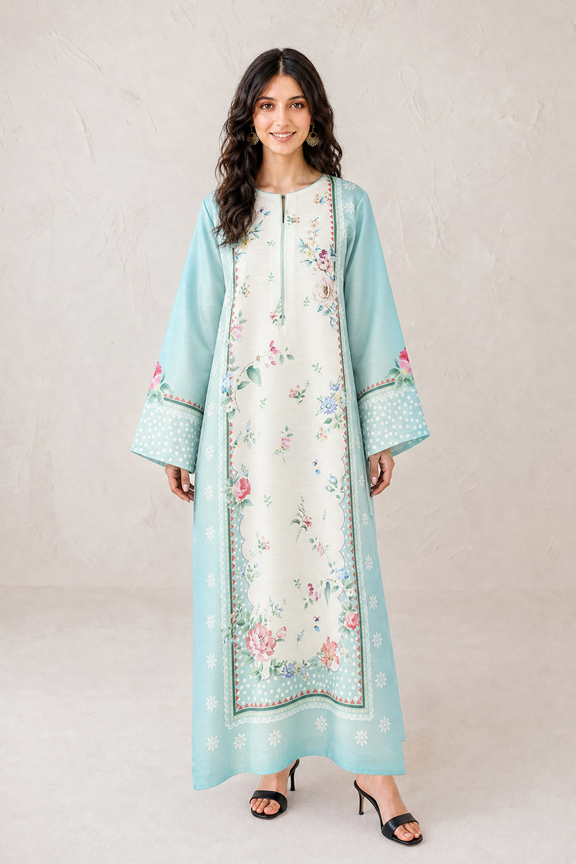 Saad Shaikh | Ease Fall Edit 26 | D-02 Kaftan - Casual Dress - available at Maria Faisal in UK and USA.