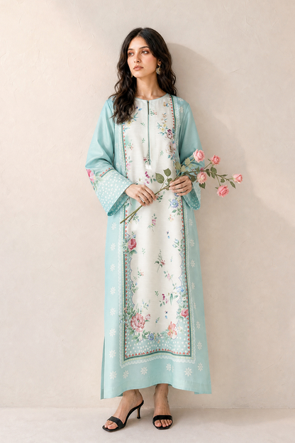 Saad Shaikh | Ease Fall Edit 26 | D-02 Kaftan - Casual Dress - available at Maria Faisal in UK and USA.