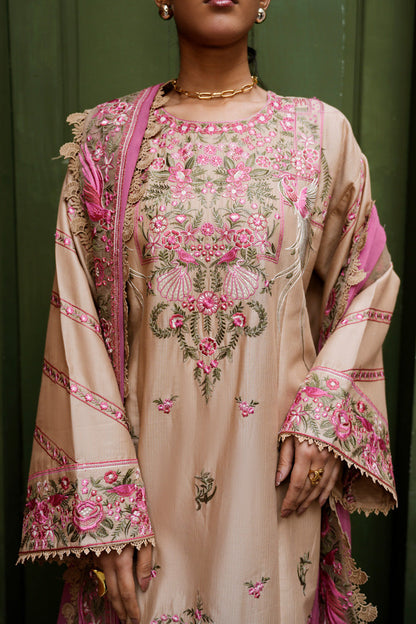 Marjjan | Leya Collection | MBL-92 (SKIN) - Luxury Dress - available at Maria Faisal in UK and USA.