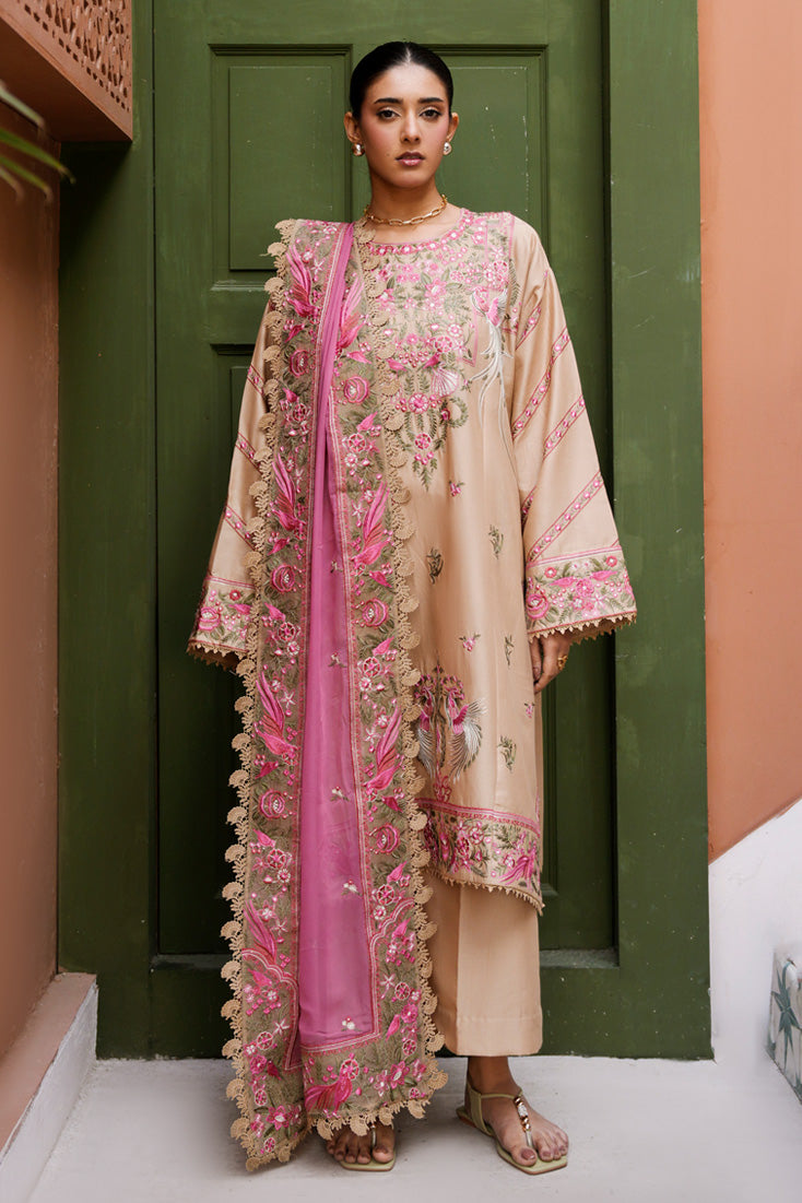 Marjjan | Leya Collection | MBL-92 (SKIN) - Luxury Dress - available at Maria Faisal in UK and USA.