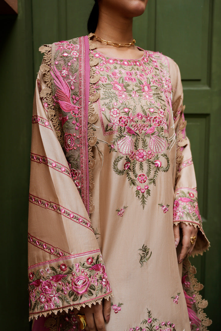 Marjjan | Leya Collection | MBL-92 (SKIN) - Luxury Dress - available at Maria Faisal in UK and USA.