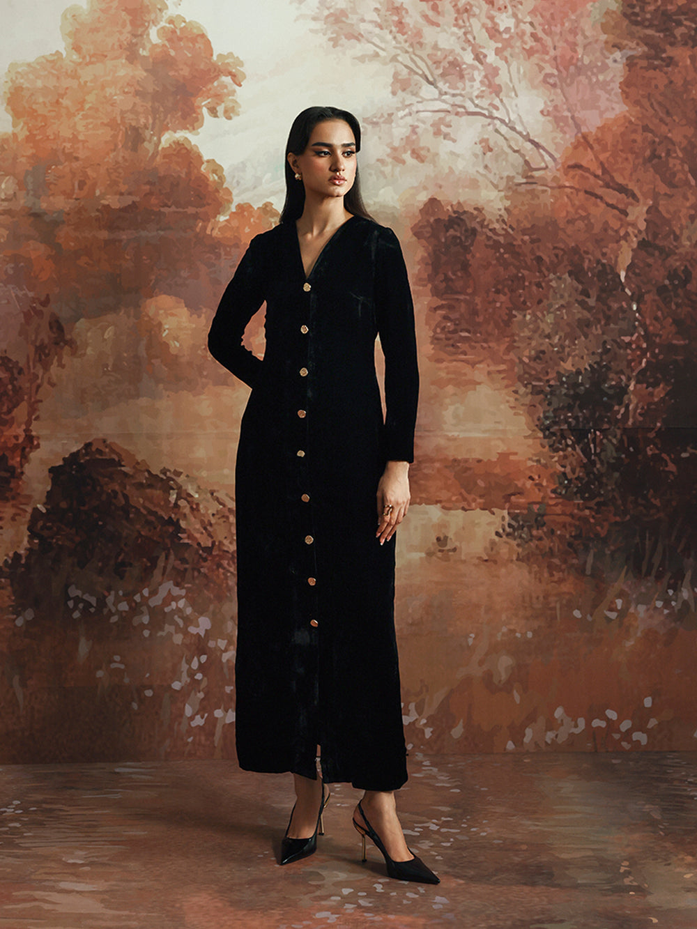 Caia | Basics 26 | LOOK 7 - Luxury Dress - available at Maria Faisal in UK and USA.