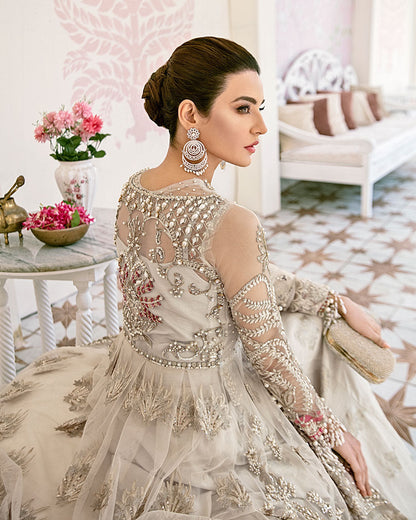 Gulaal | Wedding Formals | Jeune Embroidered Net 3-Piece Suit WS-02 - Designer Dress with Intricate embroidery and embellishments. Shop elegent wedding dress at Maria Faisal.