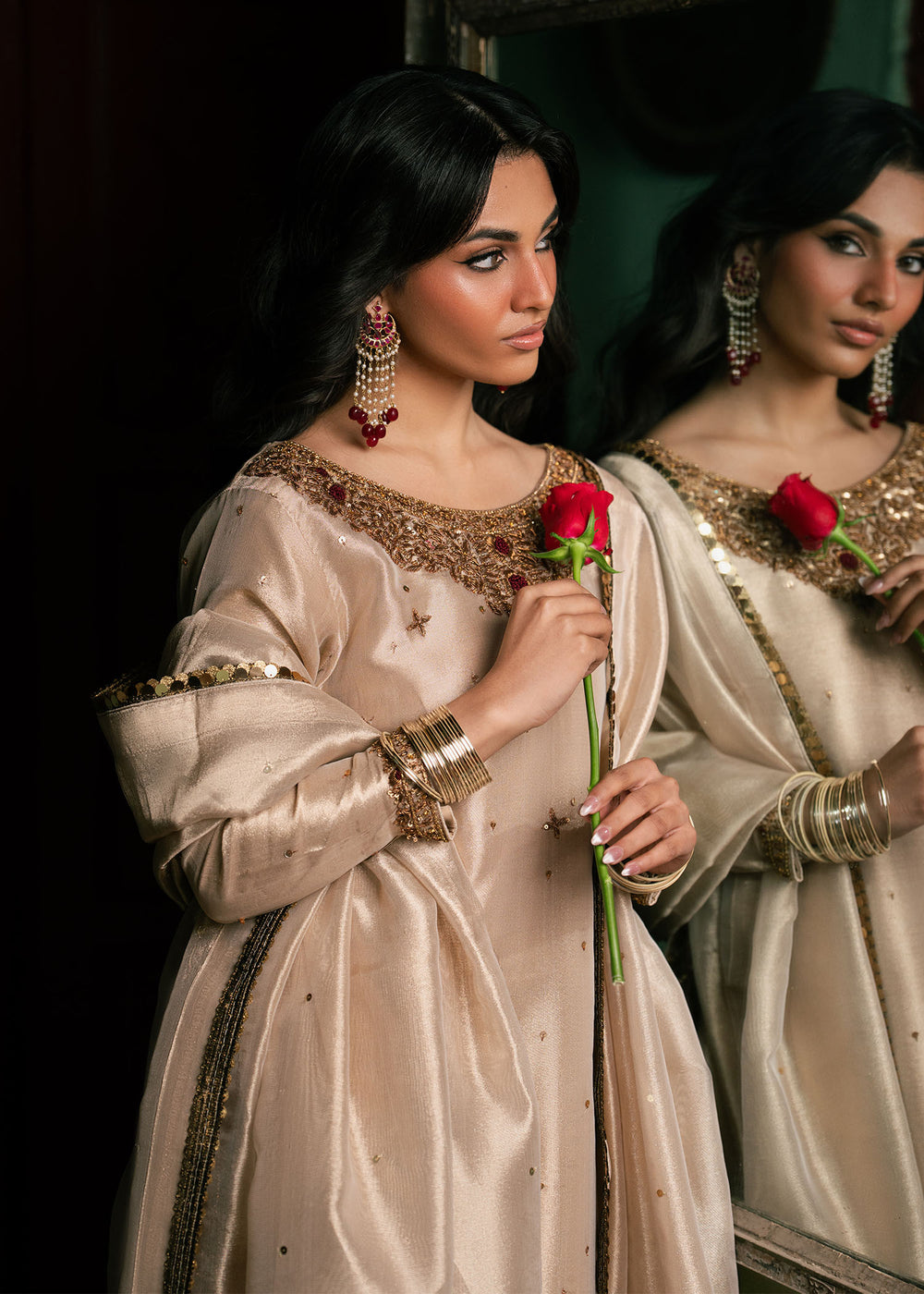 Haseens | Dastakh Pret | Riffat - Dress - available at Maria Faisal in UK and USA.
