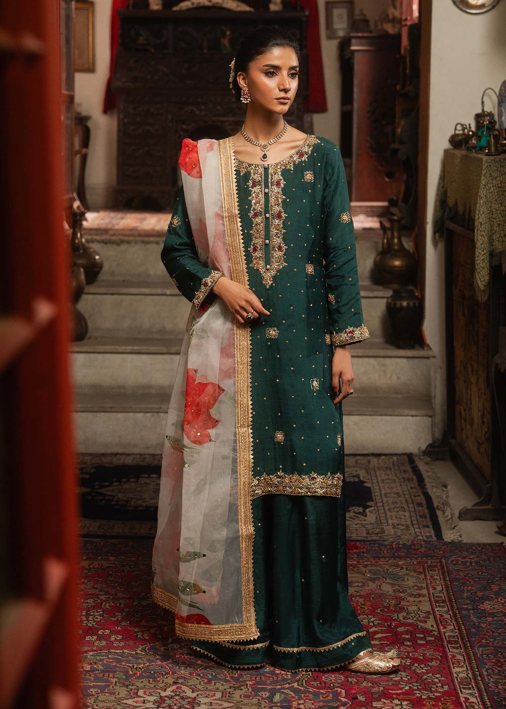 Haseens | Dastakh Pret | Dehleez - Dress - available at Maria Faisal in UK and USA.