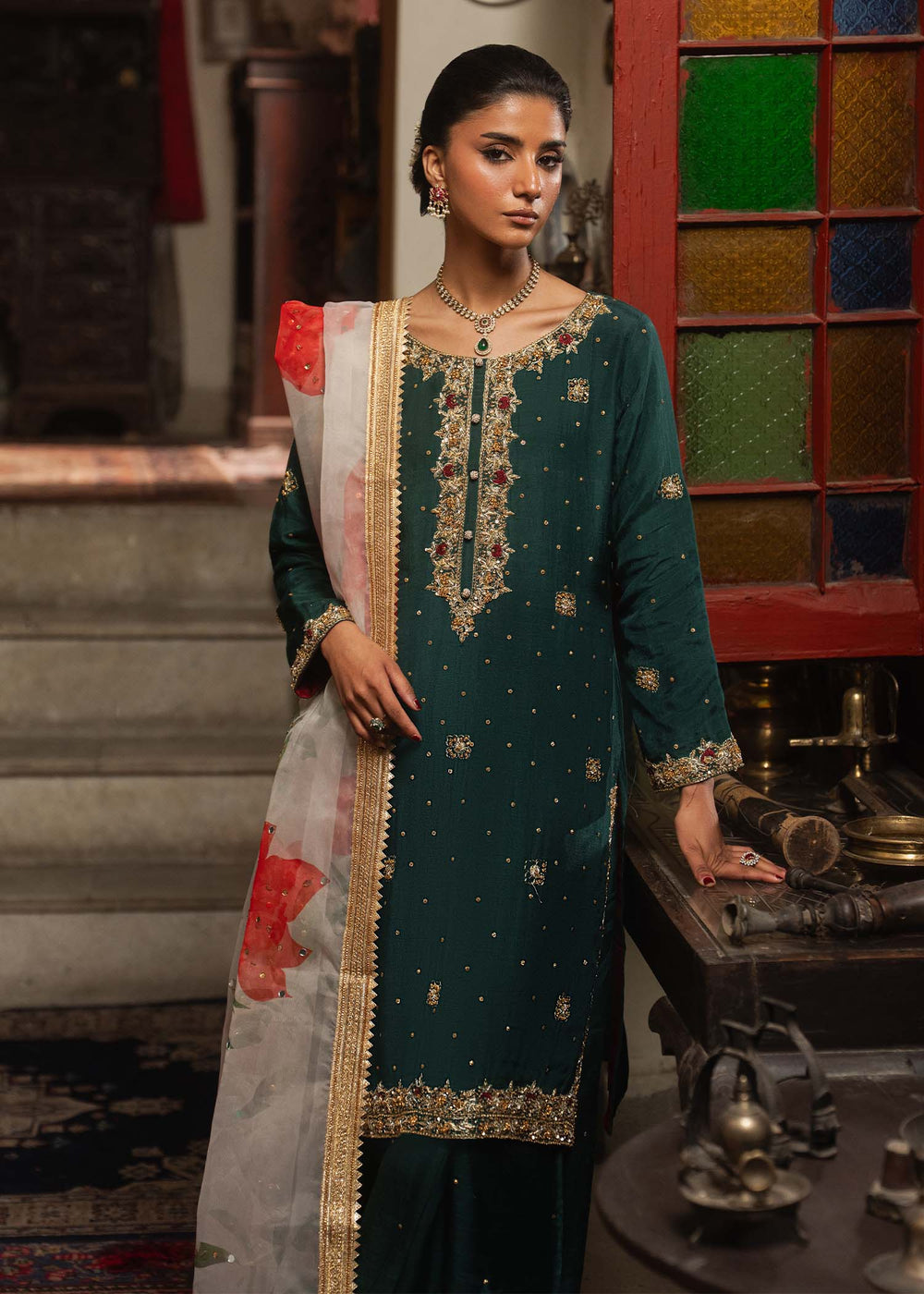 Haseens | Dastakh Pret | Dehleez - Dress - available at Maria Faisal in UK and USA.
