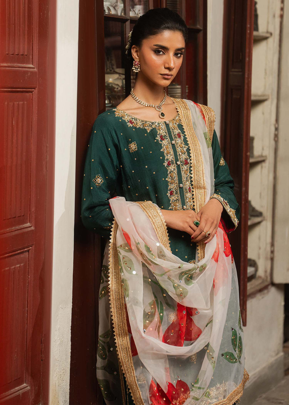 Haseens | Dastakh Pret | Dehleez - Dress - available at Maria Faisal in UK and USA.