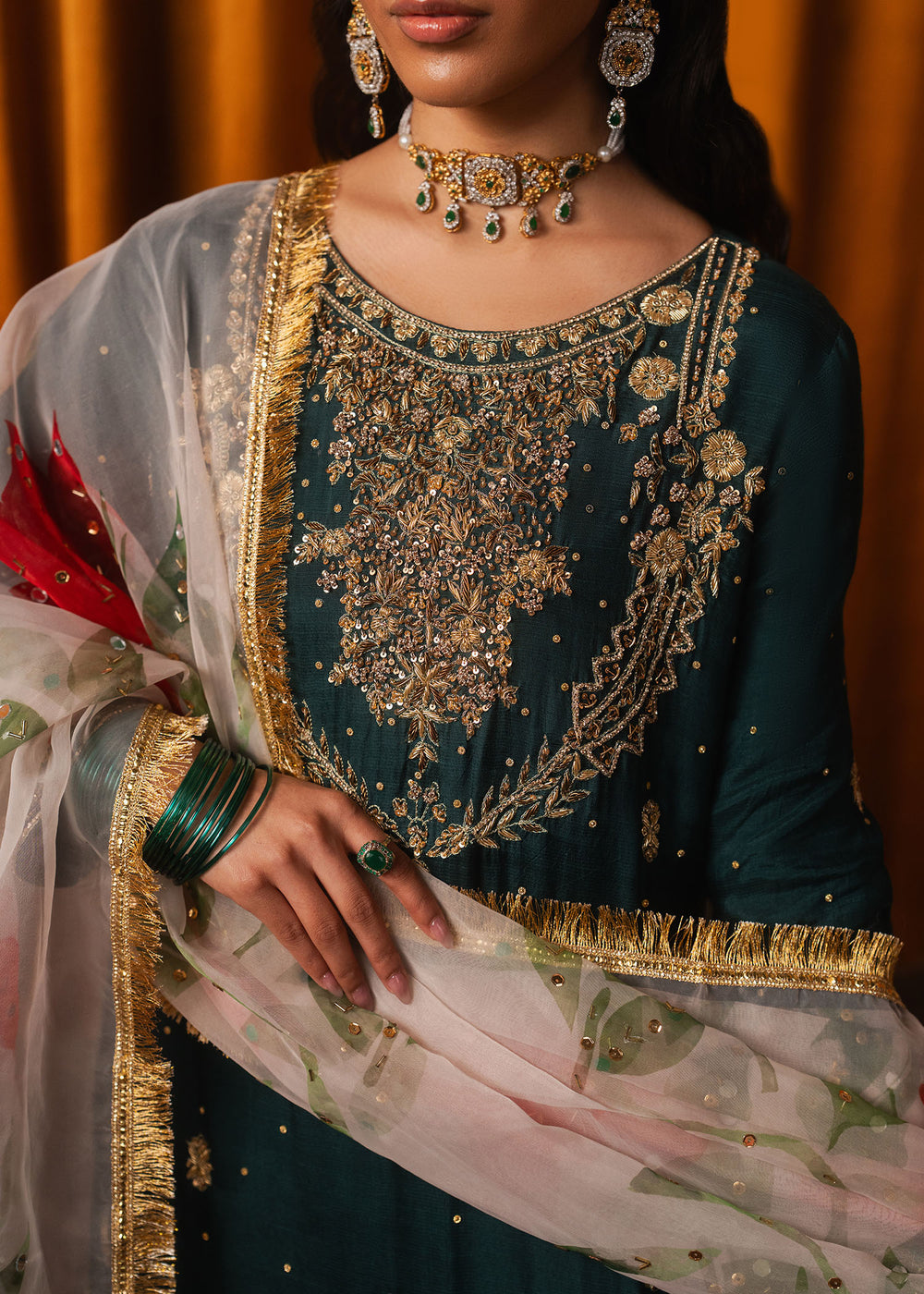 Haseens | Dastakh Pret | Tehwaara - Dress - available at Maria Faisal in UK and USA.