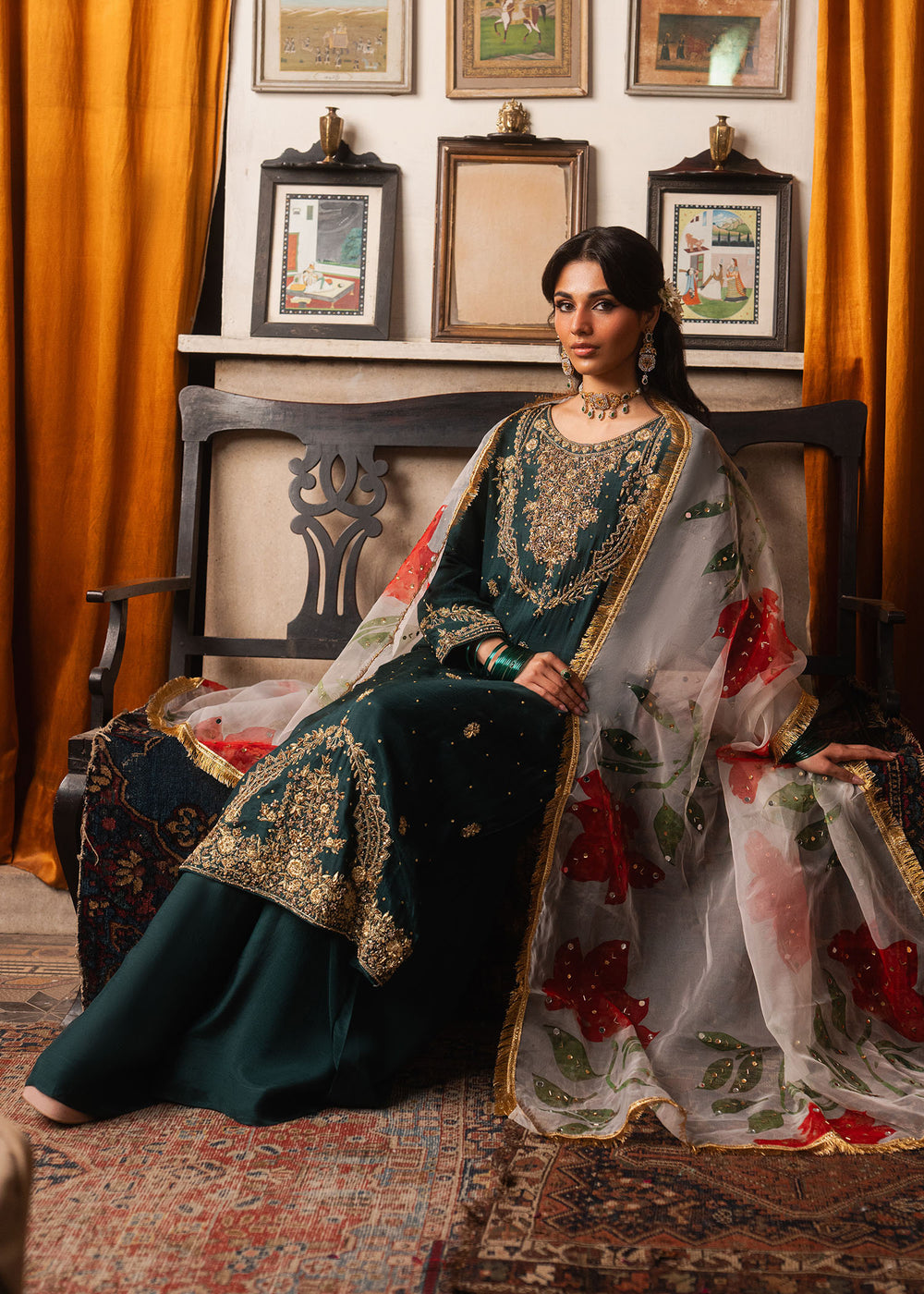 Haseens | Dastakh Pret | Tehwaara - Dress - available at Maria Faisal in UK and USA.