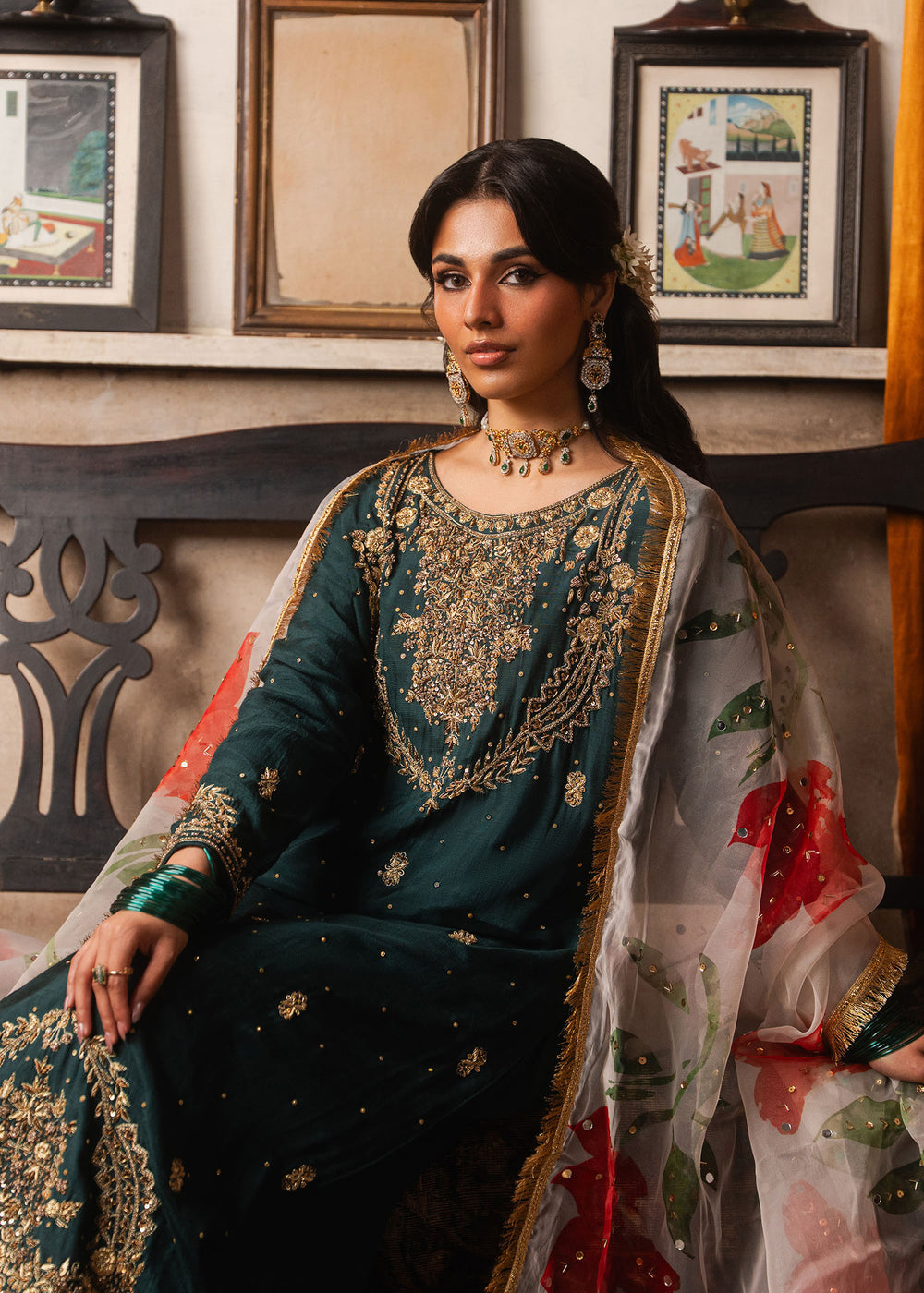 Haseens | Dastakh Pret | Tehwaara - Dress - available at Maria Faisal in UK and USA.