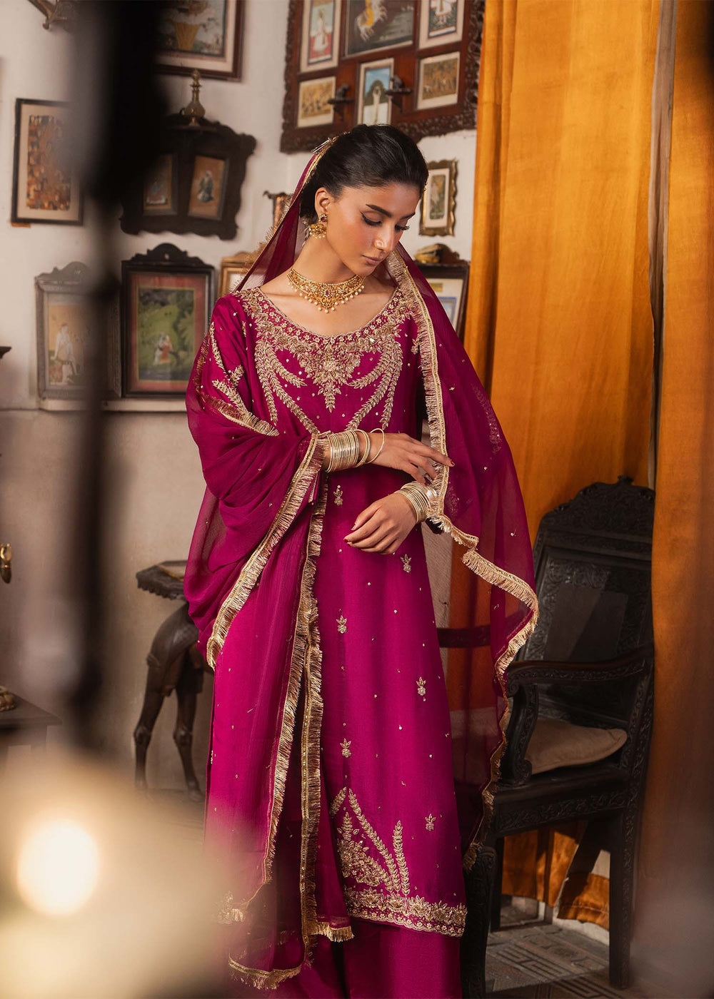 Haseens | Dastakh Pret | Foshina - Dress - available at Maria Faisal in UK and USA.