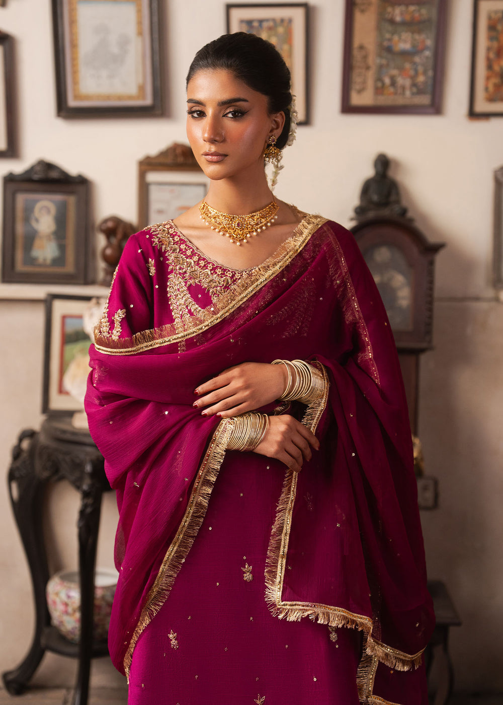 Haseens | Dastakh Pret | Foshina - Dress - available at Maria Faisal in UK and USA.