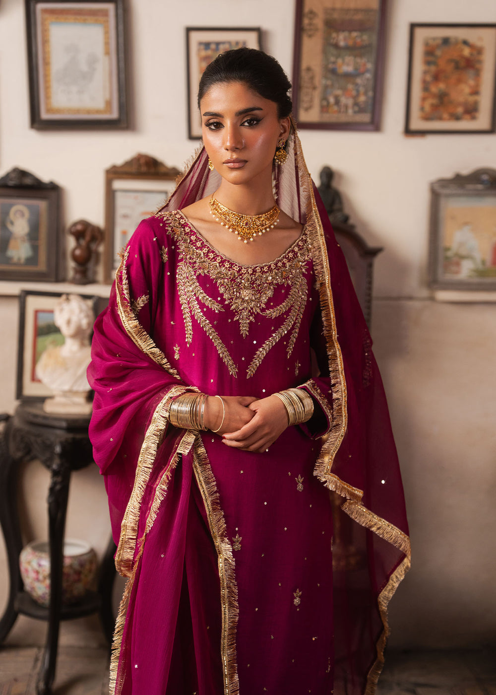 Haseens | Dastakh Pret | Foshina - Dress - available at Maria Faisal in UK and USA.