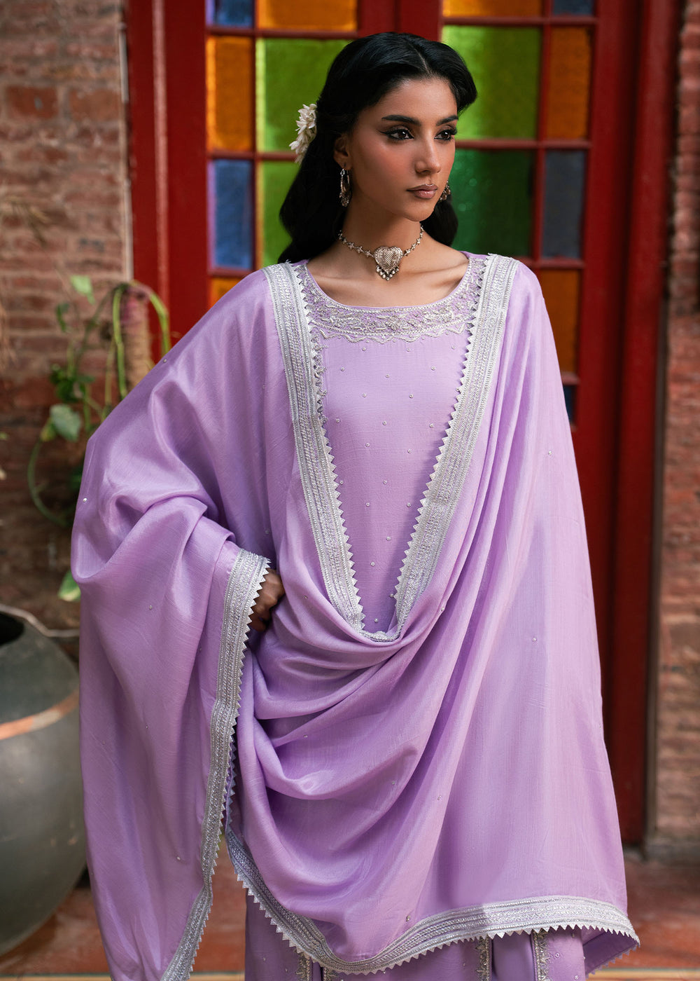 Haseens | Dastakh Pret | Lailaik - Dress - available at Maria Faisal in UK and USA.