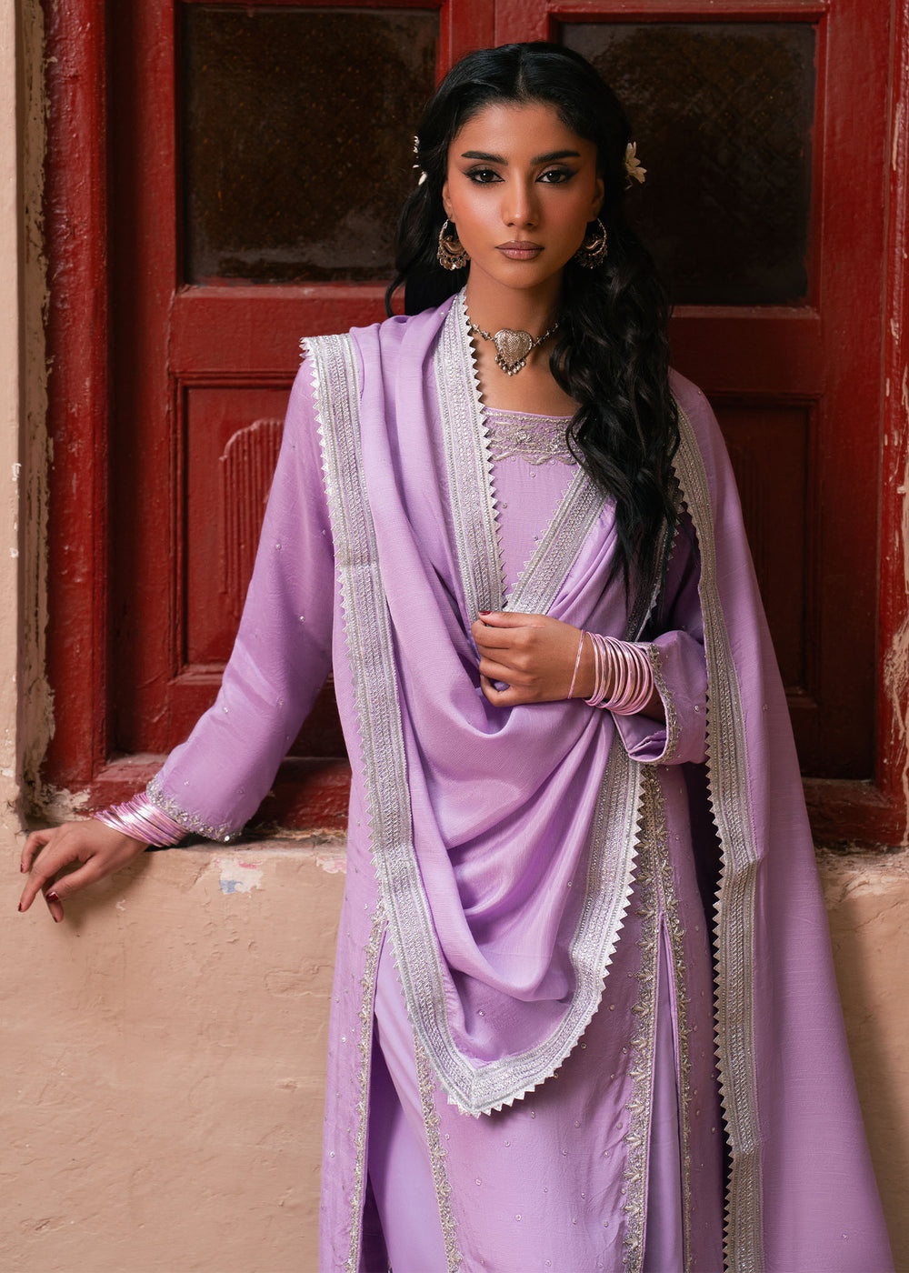 Haseens | Dastakh Pret | Lailaik - Dress - available at Maria Faisal in UK and USA.
