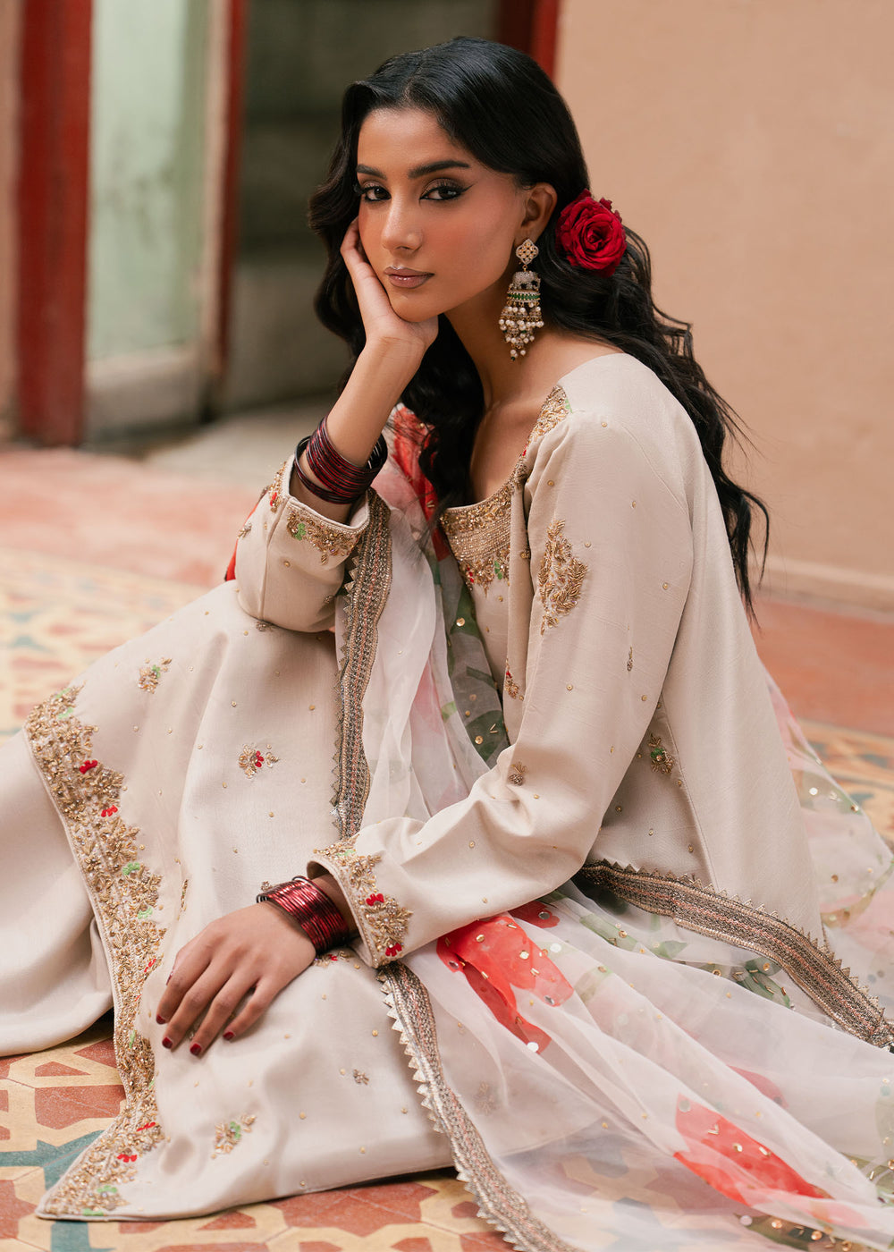 Haseens | Dastakh Pret | Sarapa - Dress - available at Maria Faisal in UK and USA.