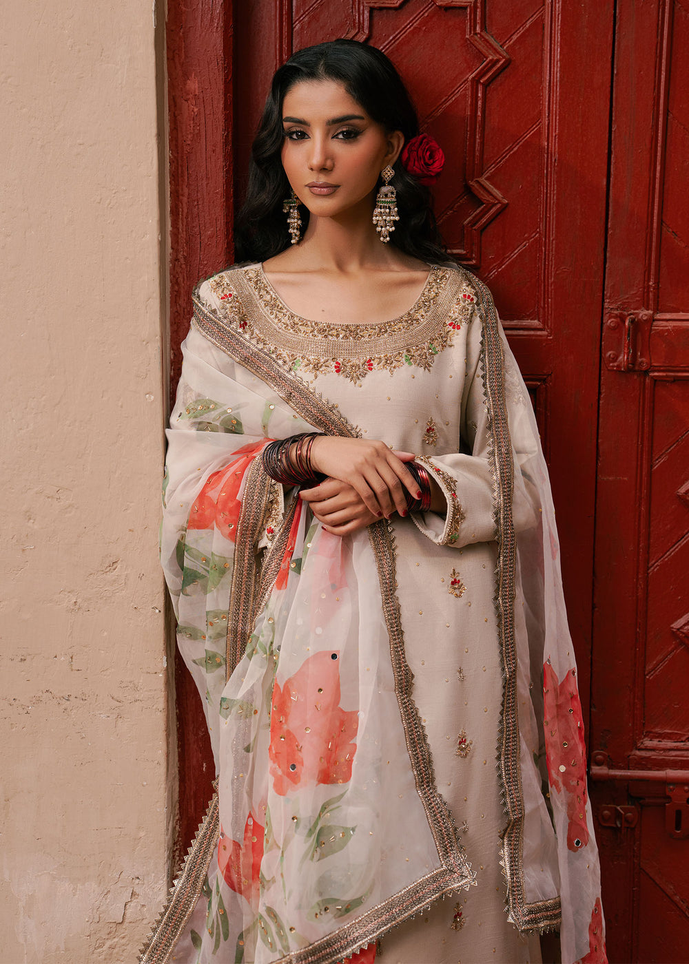 Haseens | Dastakh Pret | Sarapa - Dress - available at Maria Faisal in UK and USA.