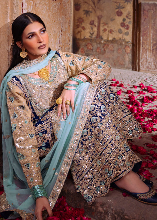Haseens | Darbar Formals | Sh�hnazr - Dress - available at Maria Faisal in UK and USA.