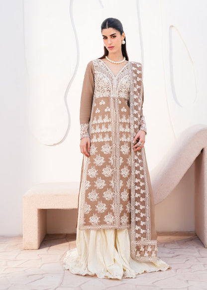 Saira Shakira | Saira Shakira Eid Pret | Latte Luster - Dress - available at Maria Faisal in UK and USA.