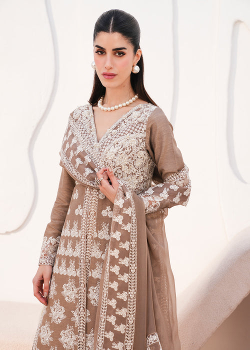 Saira Shakira | Saira Shakira Eid Pret | Latte Luster - Dress - available at Maria Faisal in UK and USA.