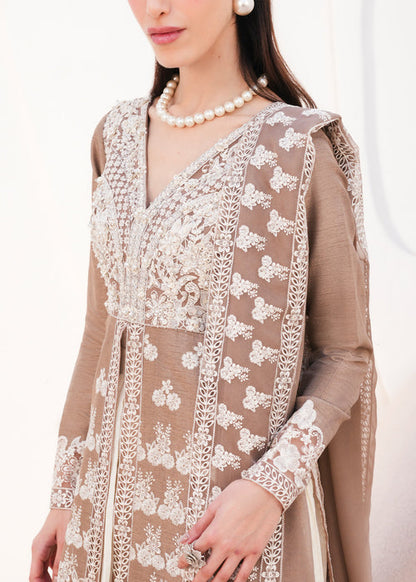Saira Shakira | Saira Shakira Eid Pret | Latte Luster - Dress - available at Maria Faisal in UK and USA.