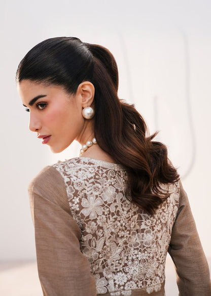 Saira Shakira | Saira Shakira Eid Pret | Latte Luster - Dress - available at Maria Faisal in UK and USA.