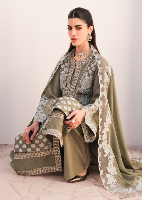 Saira Shakira | Saira Shakira Eid Pret | Ashen Aura - Dress - available at Maria Faisal in UK and USA.