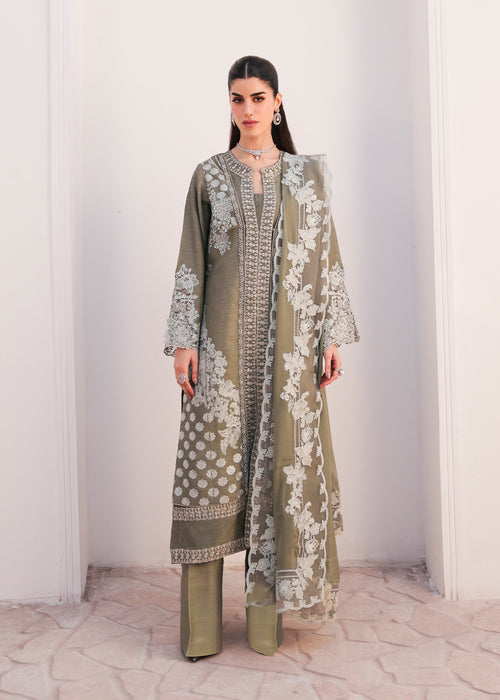 Saira Shakira | Saira Shakira Eid Pret | Ashen Aura - Dress - available at Maria Faisal in UK and USA.