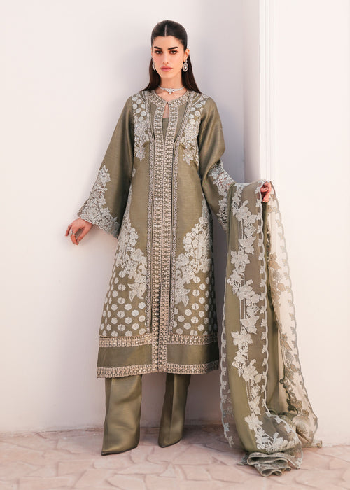 Saira Shakira | Saira Shakira Eid Pret | Ashen Aura - Dress - available at Maria Faisal in UK and USA.