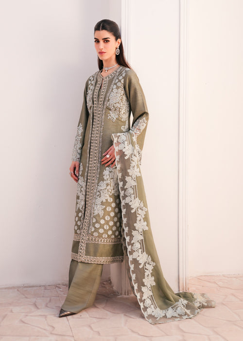 Saira Shakira | Saira Shakira Eid Pret | Ashen Aura - Dress - available at Maria Faisal in UK and USA.