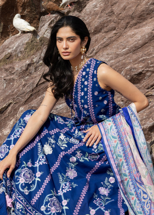 Sadaf Fawad Khan | Lawn 26 | Neel - Dress - available at Maria Faisal in UK and USA.