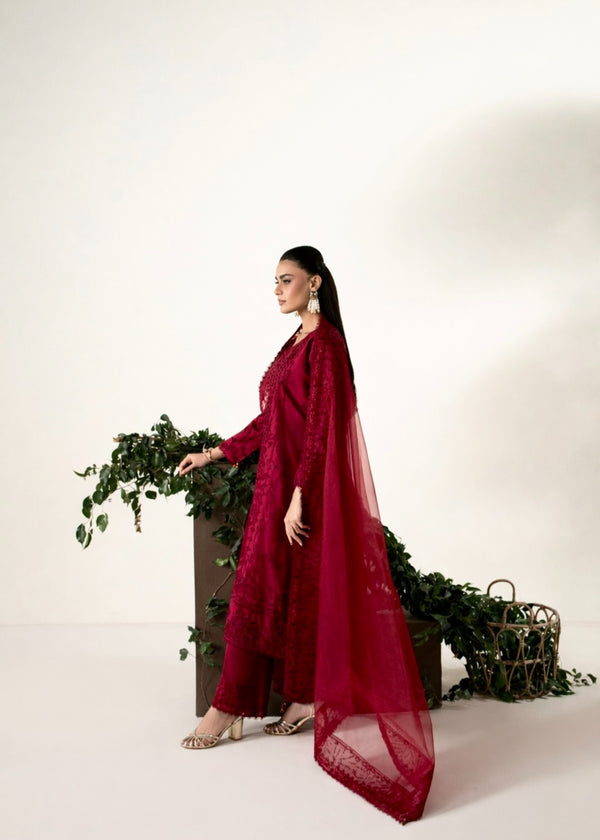 Haseens | Mahra Pret | Surkhzar - Luxury Dress - available at Maria Faisal in UK and USA.