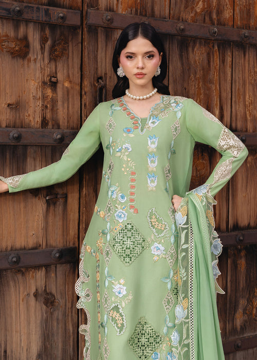 Saira Shakira | Raya Lawn Pret | Celeste Bloom - Luxury Dress - available at Maria Faisal in UK and USA.