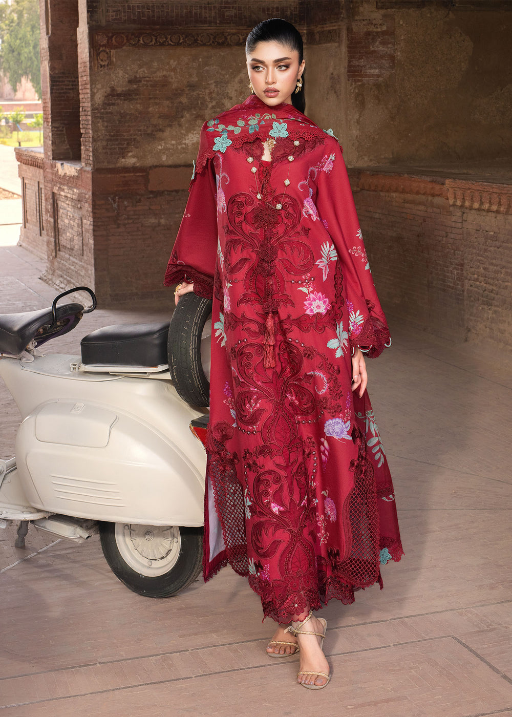 Saira Shakira | Bloom Lawn | ZELIE 1A - Luxury Dress - available at Maria Faisal in UK and USA.